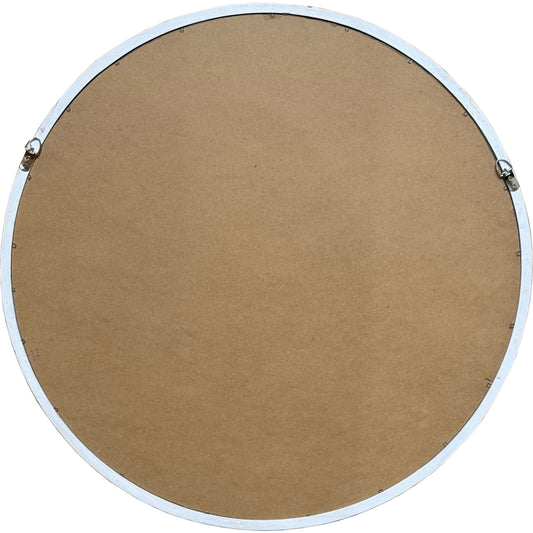 Round brown board with a white frame on a white background