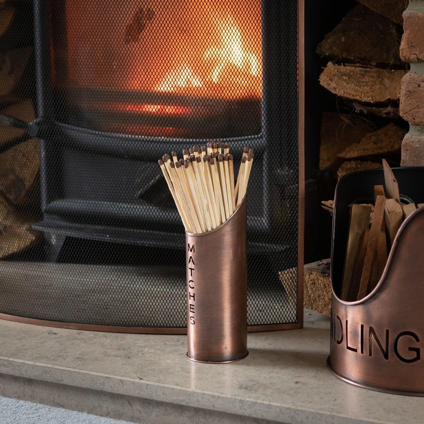 Copper matchstick holder