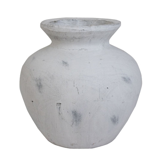 Concrete pot on a white background