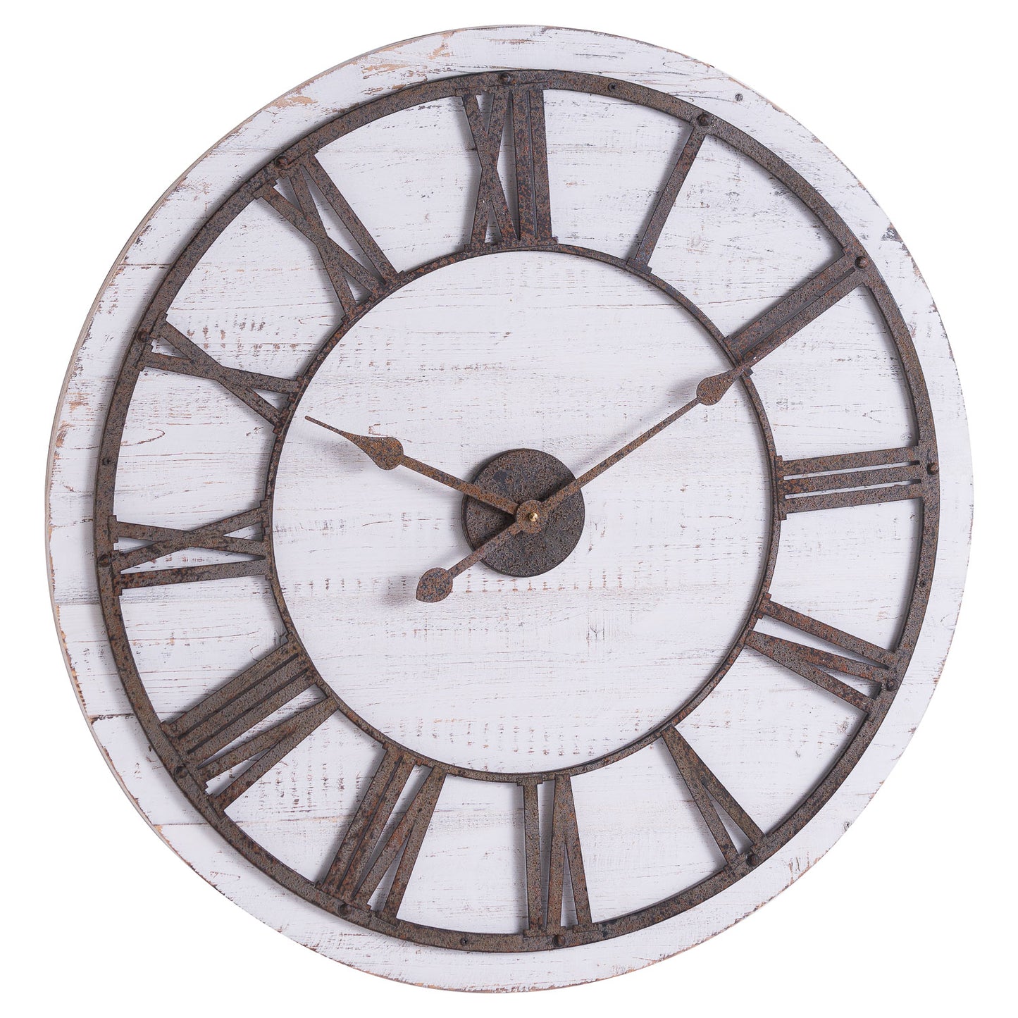 Clock on white washed background