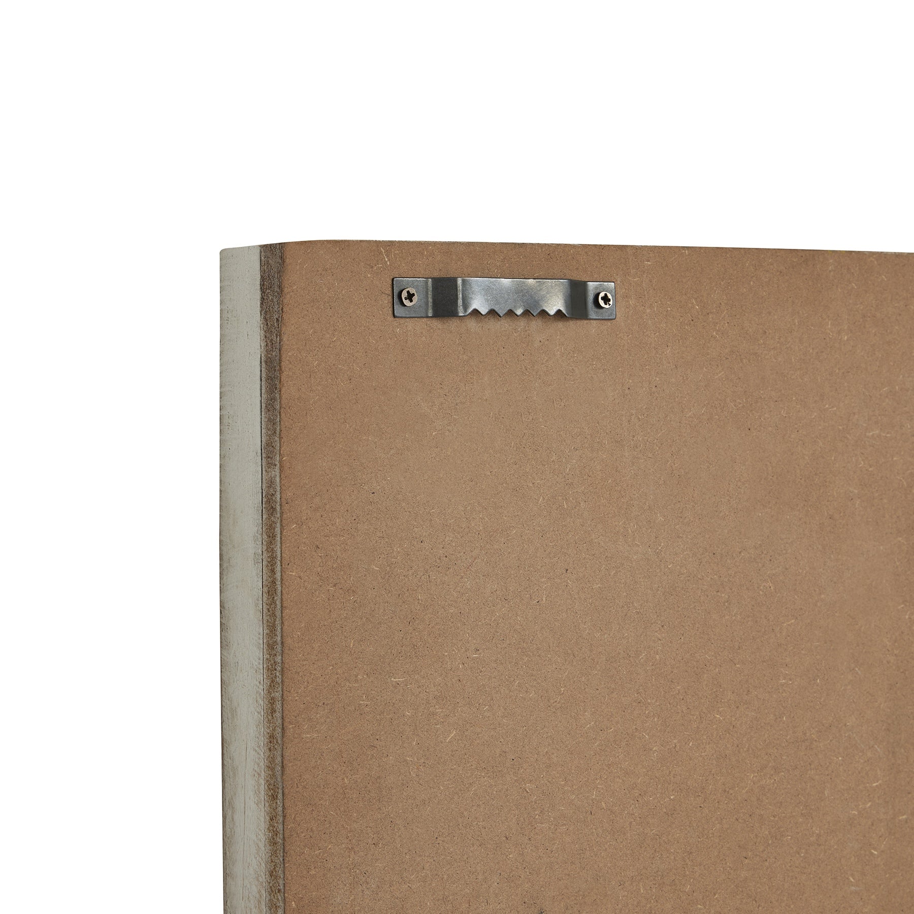 Brown backing with a metal clip on a white background