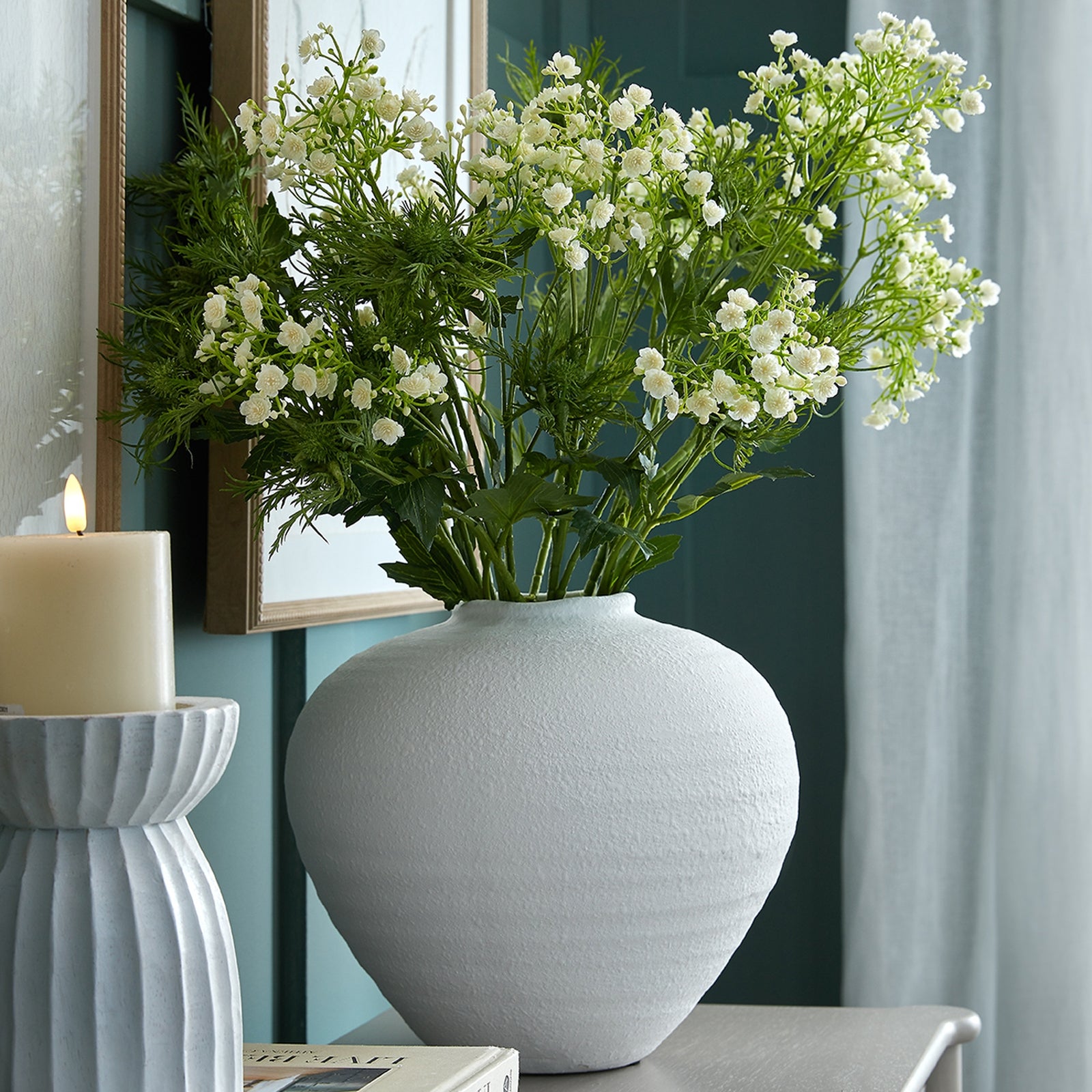 Large Ceramic White Vase