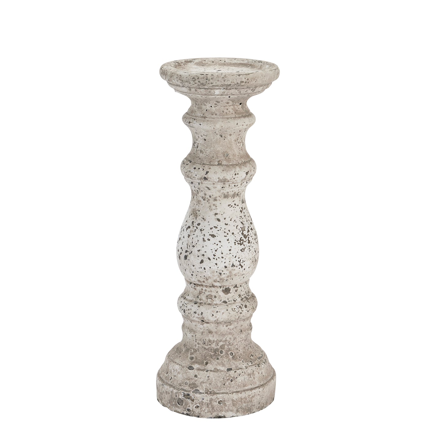 Decorative stone candle holder on a white background
