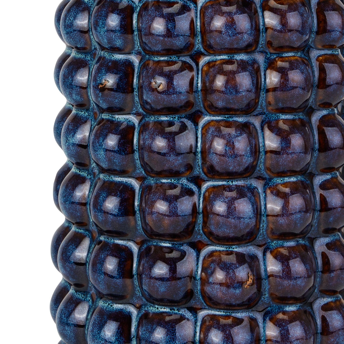 Close-up of a textured blue and brown material