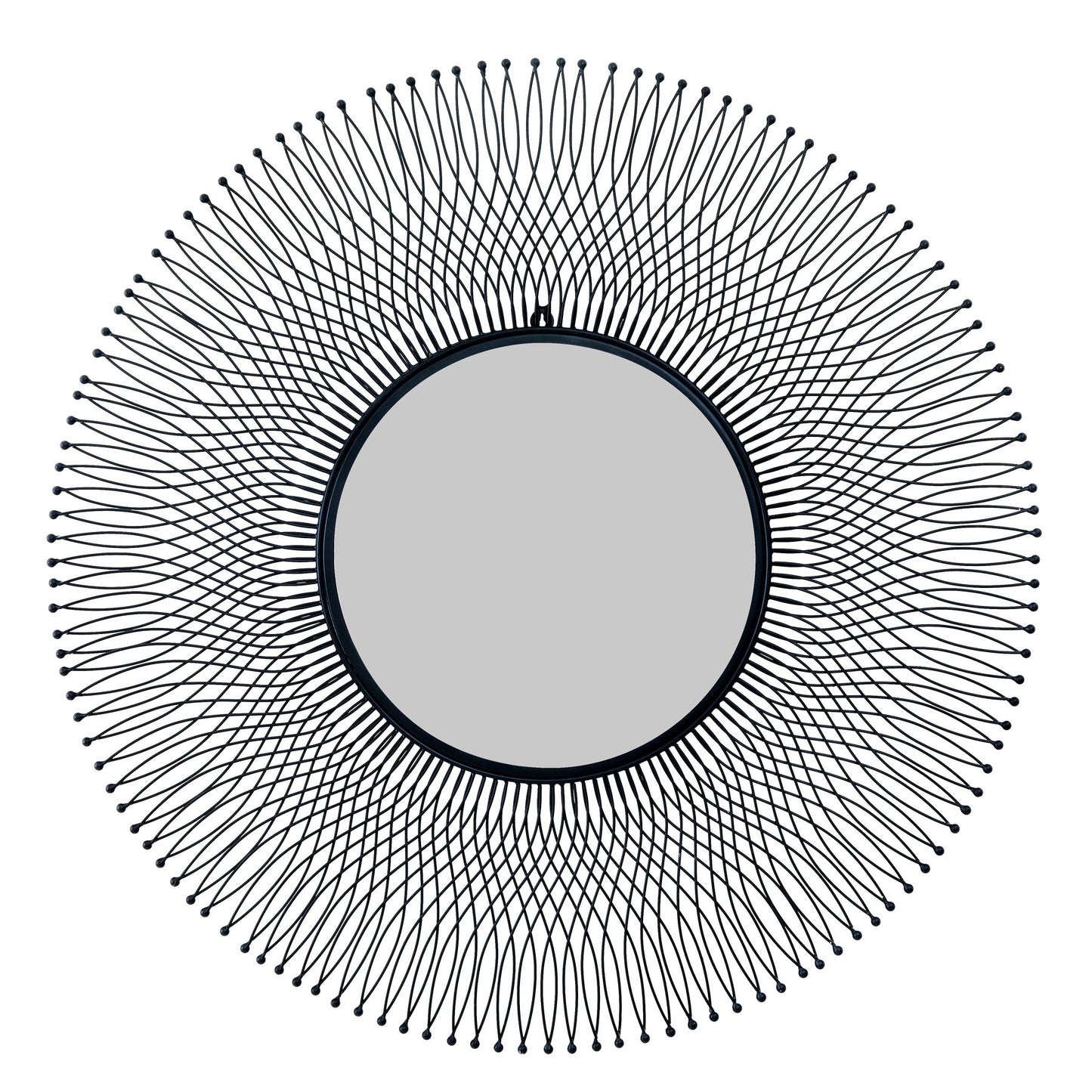 Decorative mirror with sunburst design on a white background