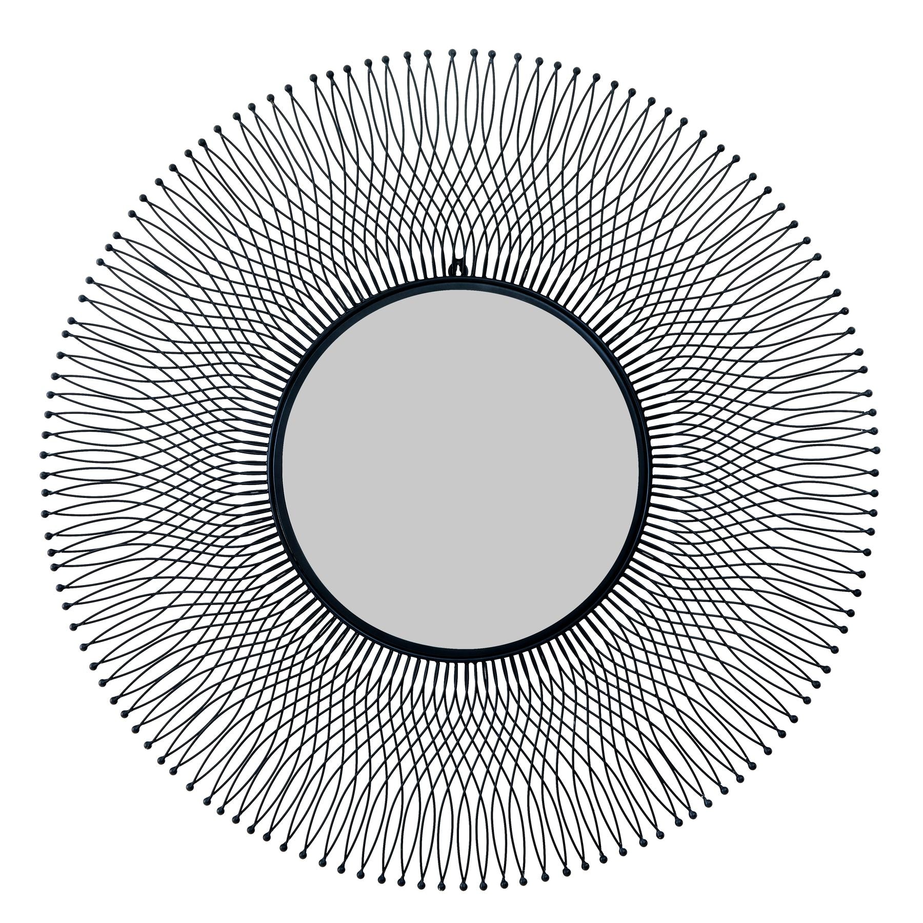 Decorative mirror with sunburst design on a white background