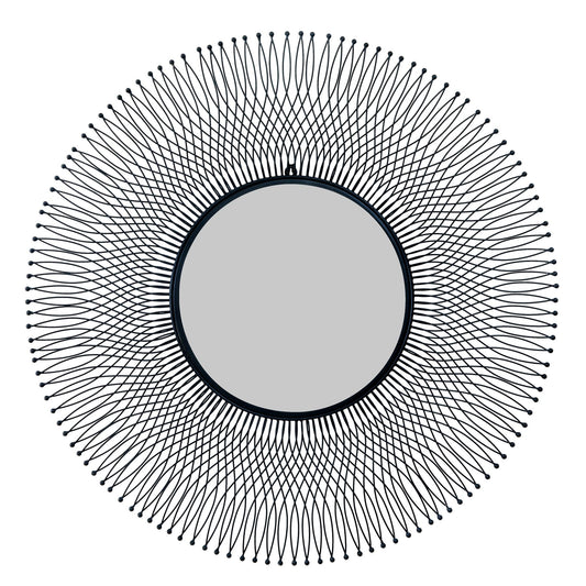 Decorative mirror with sunburst design on a white background
