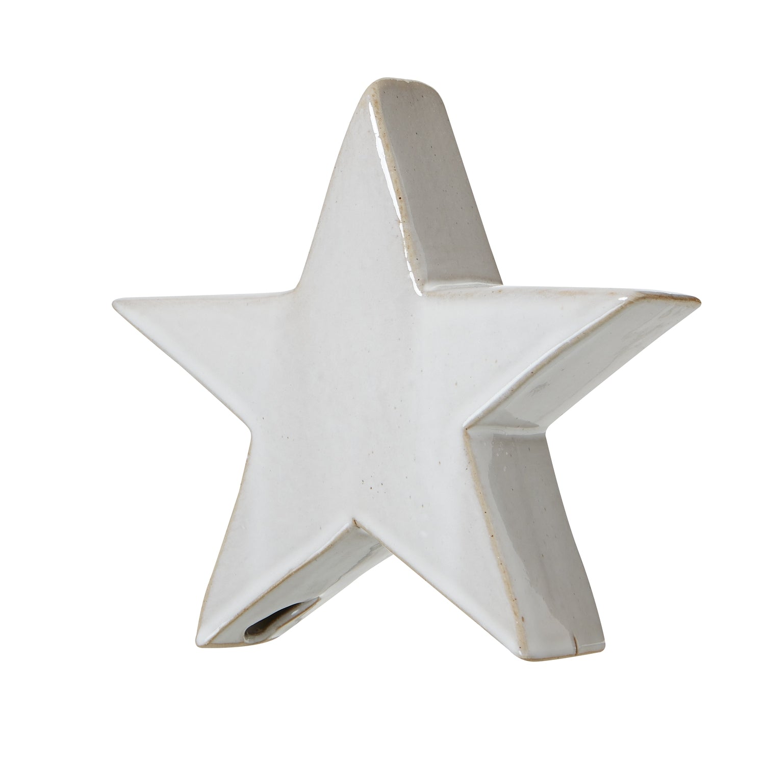 White ceramic star-shaped object on a white background