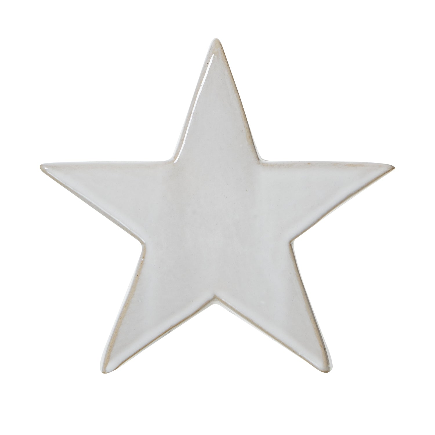 White star-shaped ceramic plate on a white background