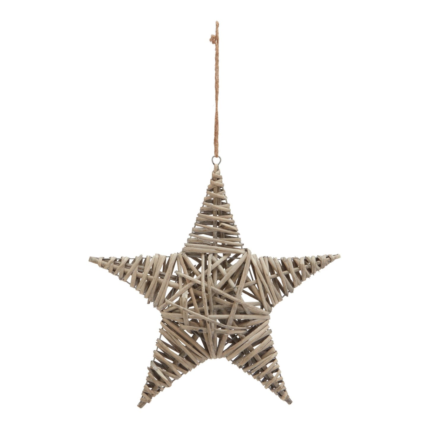 Decorative star made of natural materials on a white background