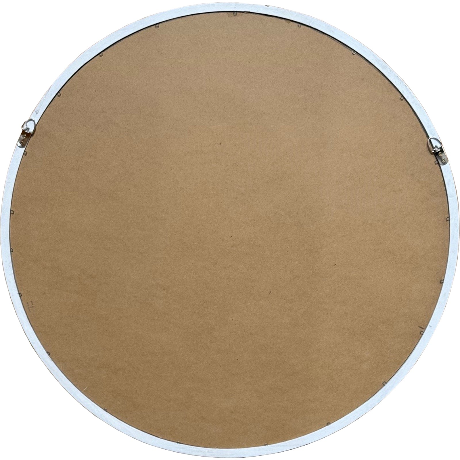 Round brown board with a white frame on a white background