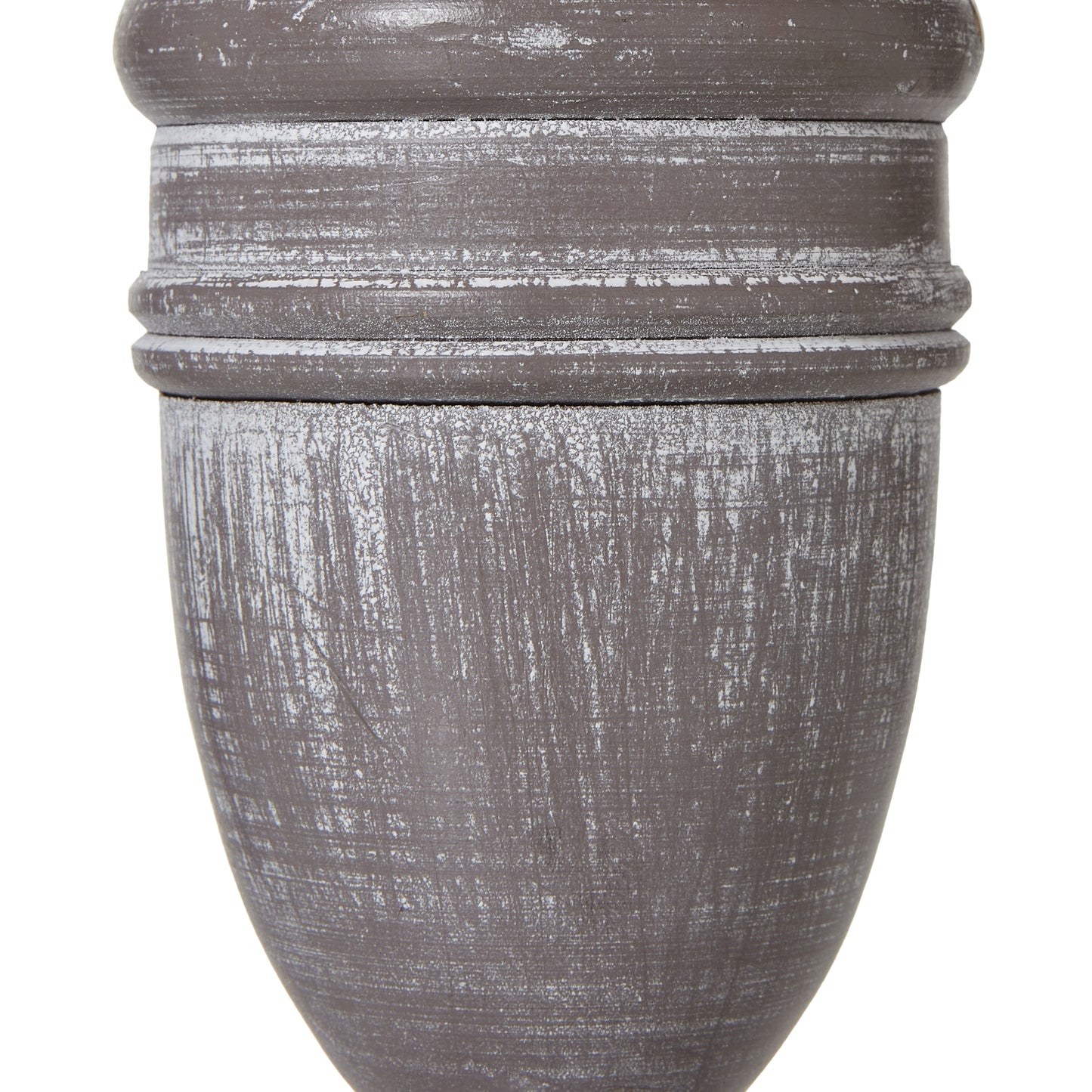 Decorative gray urn on a white background