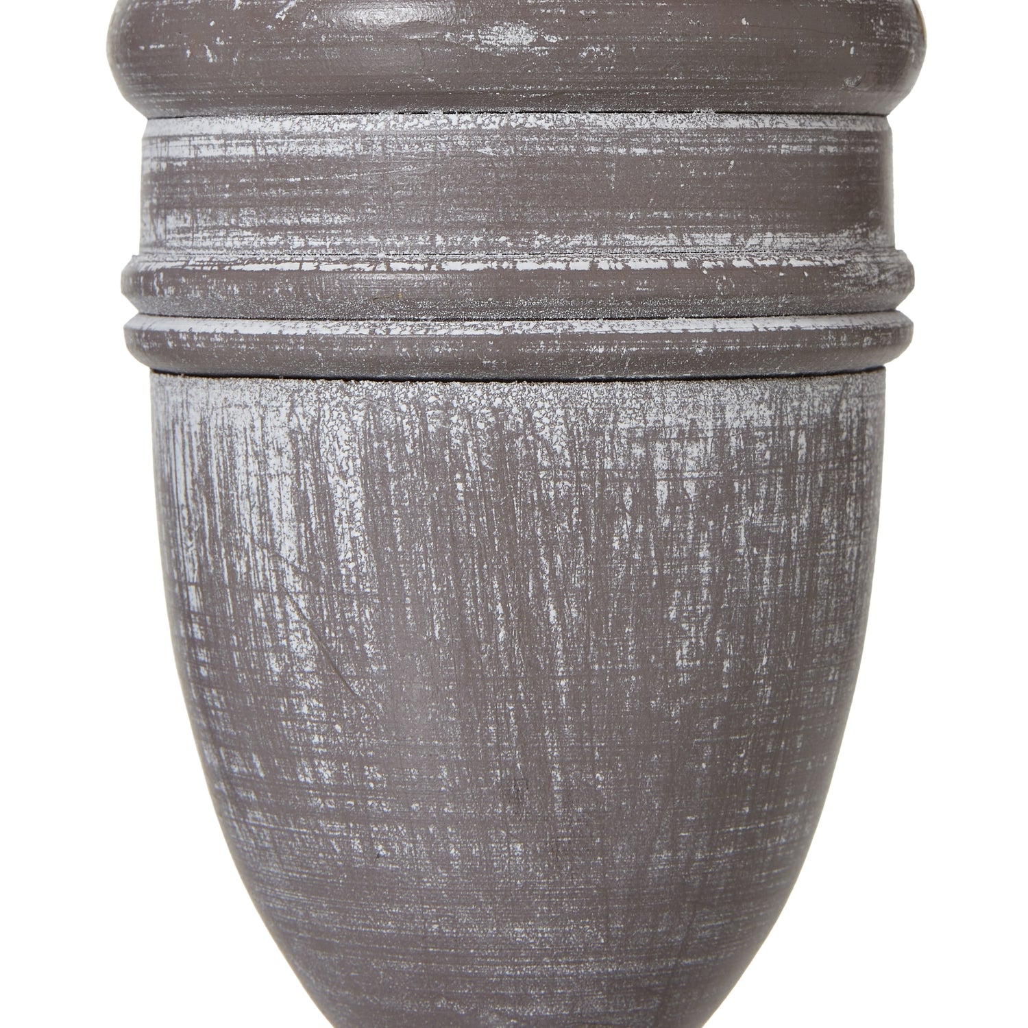 Decorative gray urn on a white background