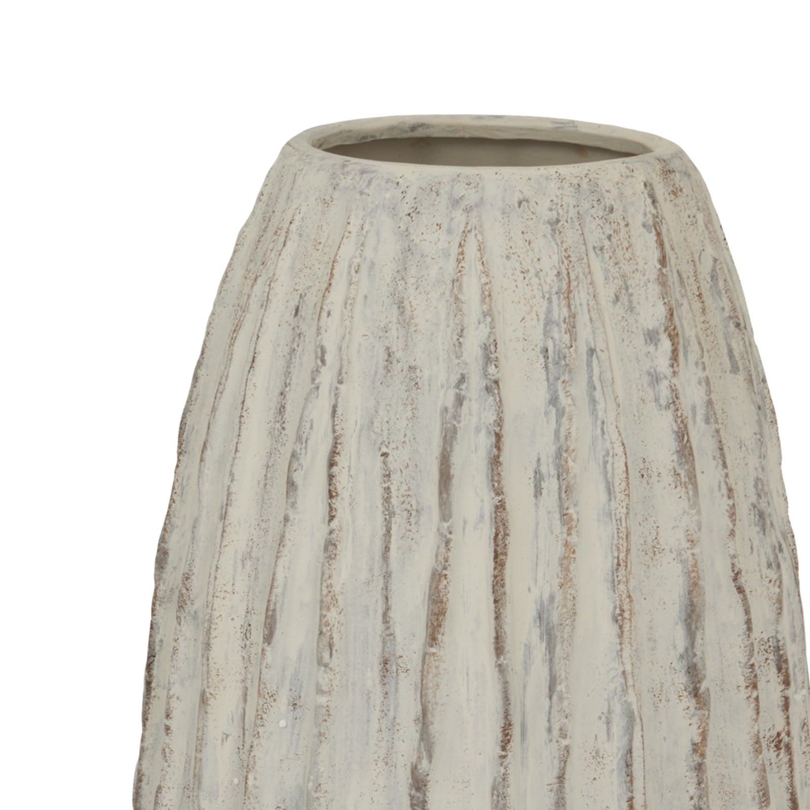 Decorative vase with marbled pattern on a white background
