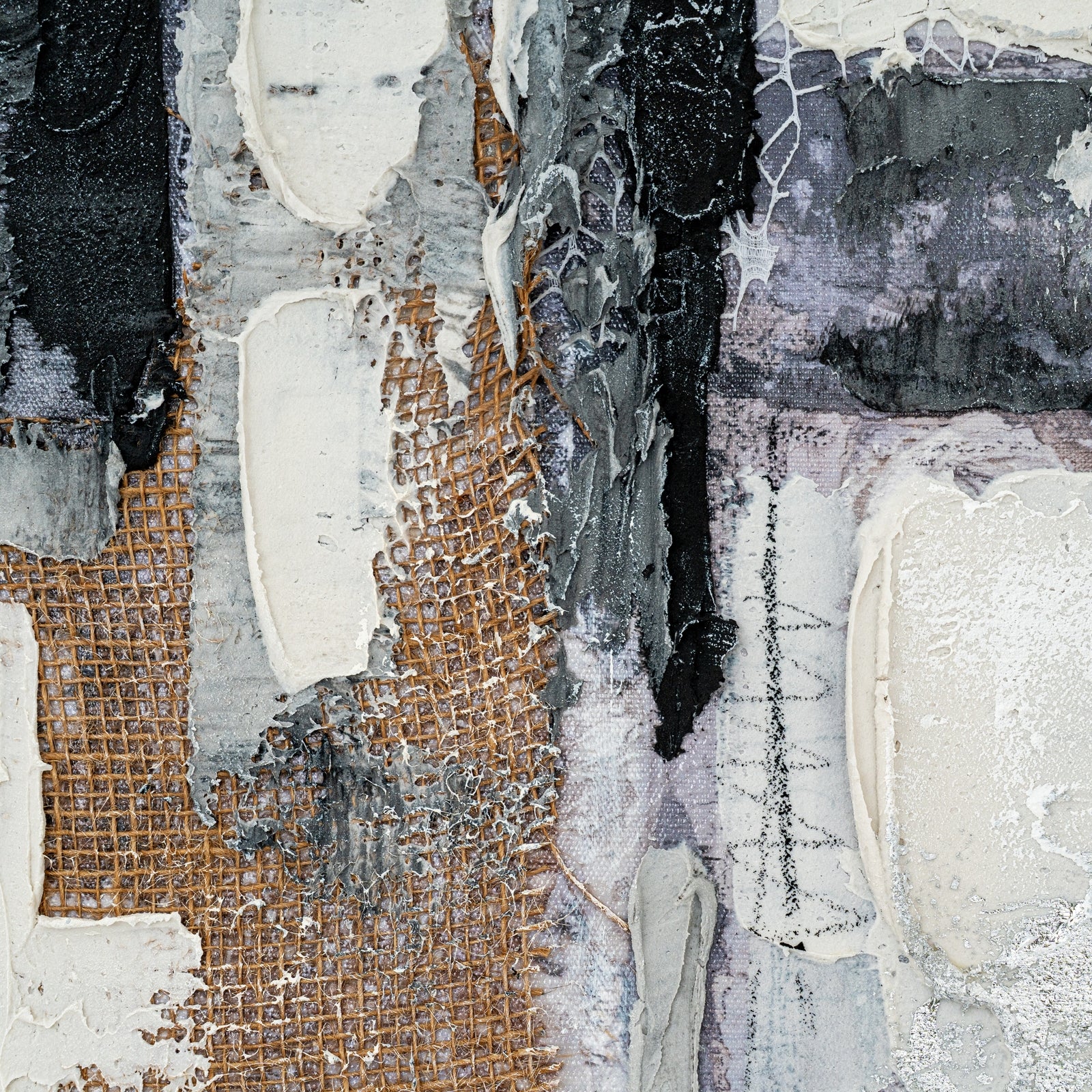 Abstract art piece with a mix of textures and colors