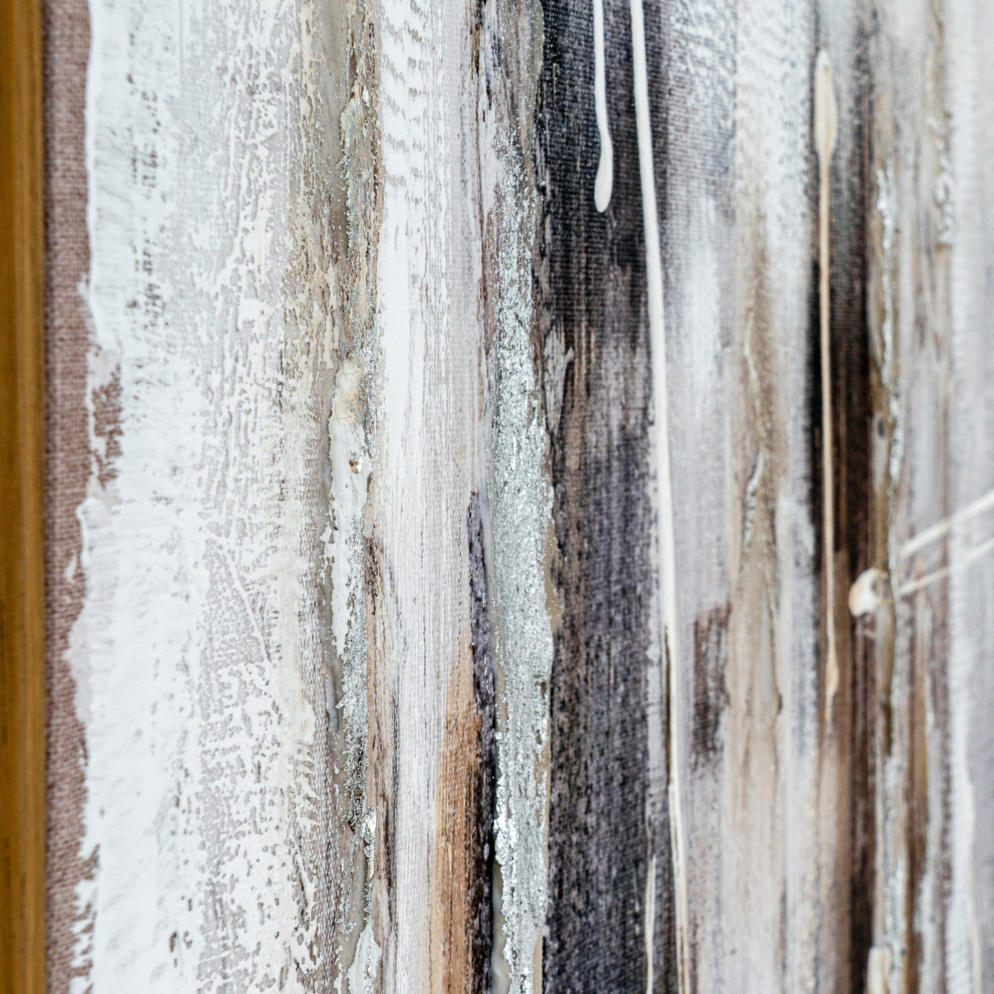 Close up of abstract painting