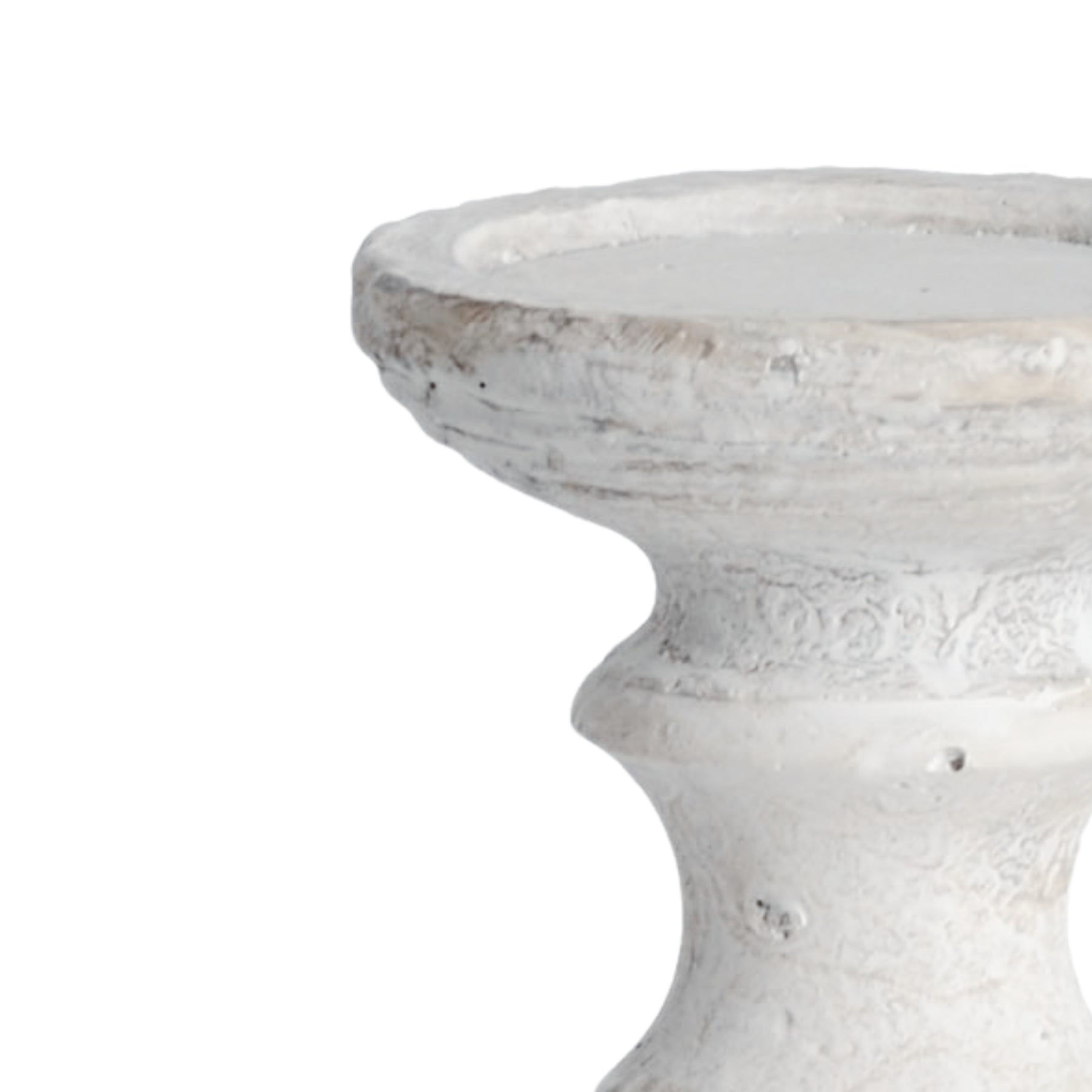 White textured pedestal on a white background